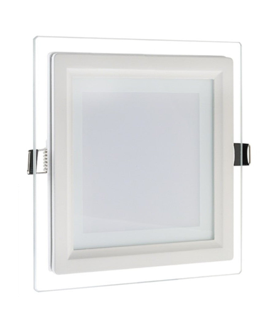 Pannello Led Slim Quadrato Incasso 24w Cornice Vetro Cct 3000k 4000k 6500k P205e-q3c         