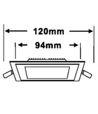 Pannello Led Slim Quadrato Incasso Cornice Vetro 12w Cct 3000k 4000k 6500k P125e-q3c         