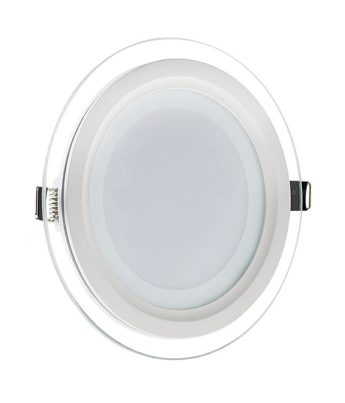 Pannello Led Slim Tondo Incasso Cornice Vetro 24w Cct 4000k 3000k 6500k P205e-t3c         