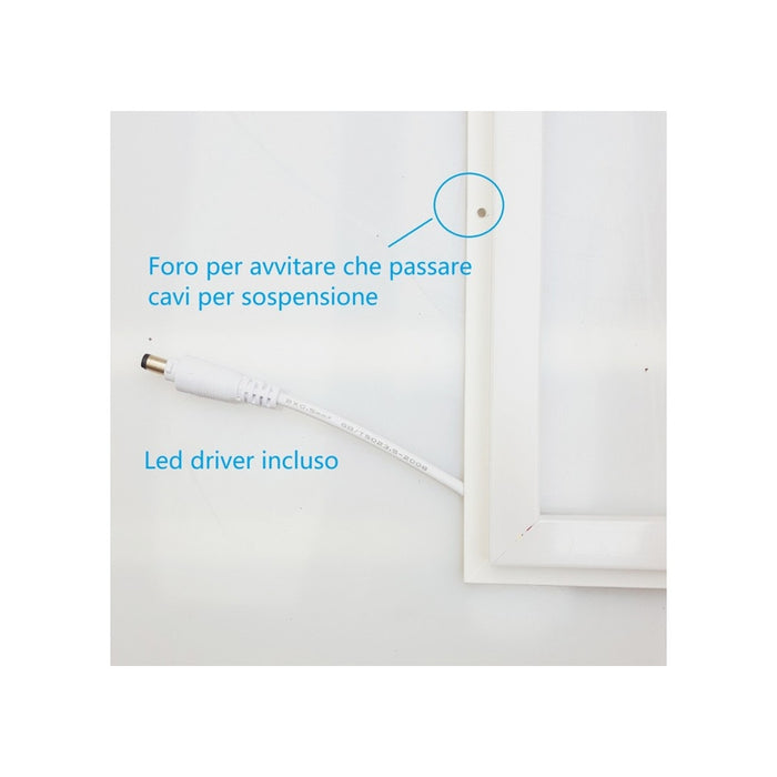 Pannello Led Telaio Luminoso Cornice 60x60 Cm 48 W 5700lm Lampadario Sospensione Tot  -bianco Caldo      -