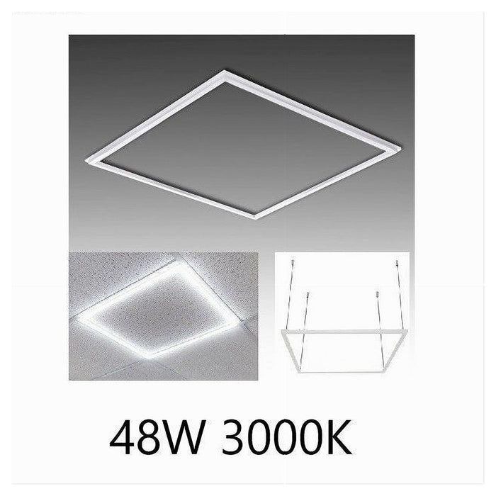 Pannello Led Telaio Luminoso Cornice 60x60 Cm 48 W 5700lm Lampadario Sospensione Tot  -bianco Caldo      -