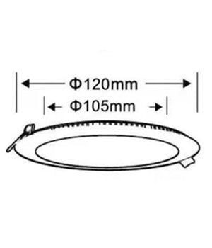 Pannello Led Tondo Da Incasso 6 Watt Con Driver Cct 3000k 4000k 6500k P105a-t3c         