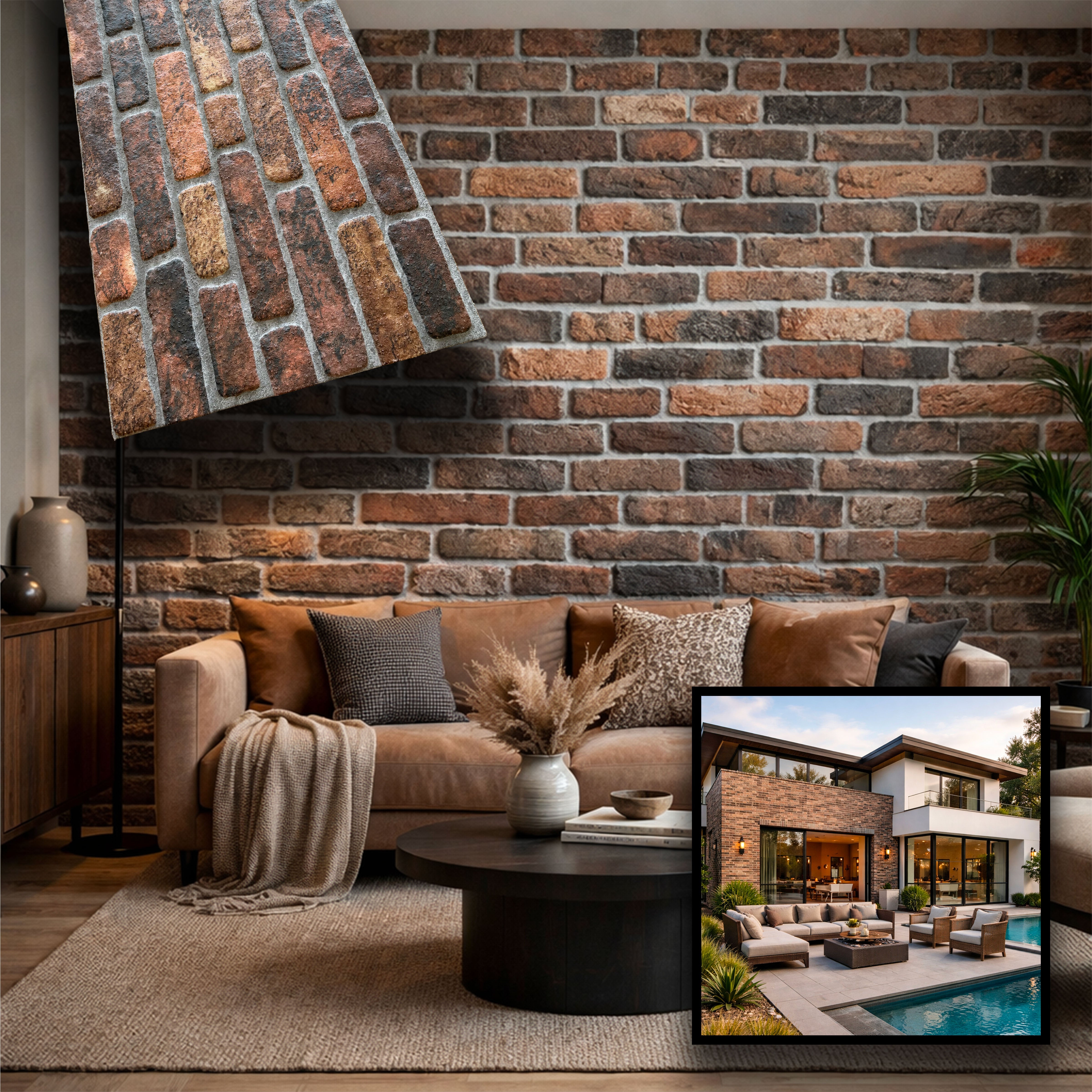 CAPPOTTO esterno - interno isolante in STYROFOAM 3D spess.2cm (120x50cm) con resine e malta London Brick