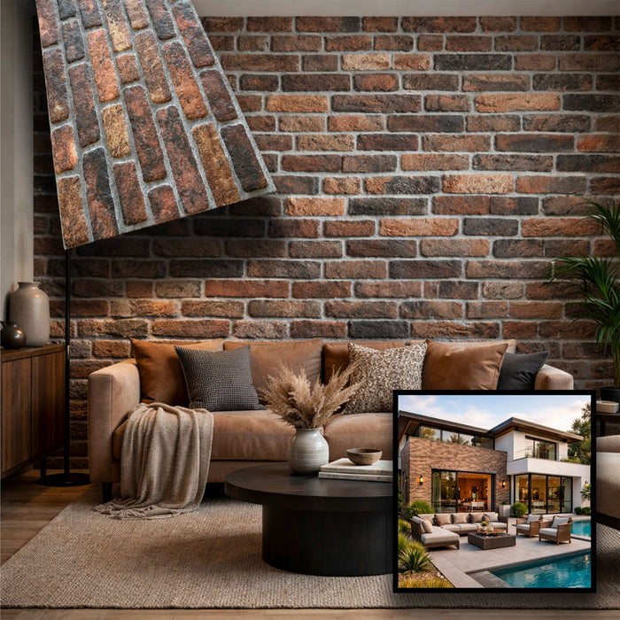 CAPPOTTO esterno - interno isolante in STYROFOAM 3D spess.2cm (120x50cm) con resine e malta London Brick