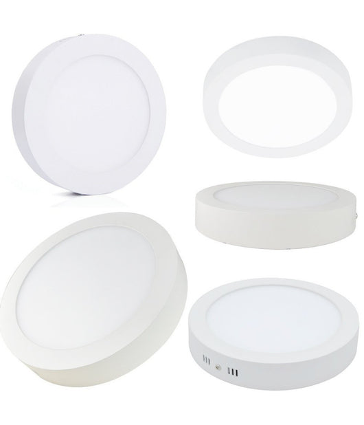 Pannello Plafoniera Faretto Faro Tondo A Led 6-12-18-24 Watt Freddo Caldo  -bianco Naturale-12 Watt -tondo    -