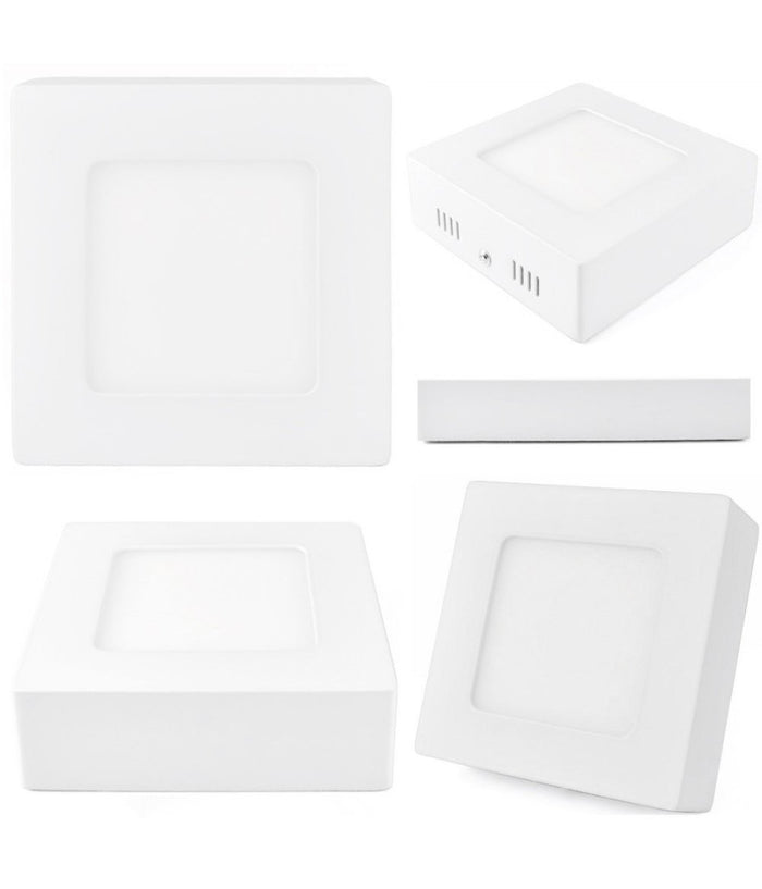 Pannello Plafoniera Faretto Faro Tondo A Led 6-12-18-24 Watt Freddo Caldo  -bianco Freddo-12 Watt -quadrato    -