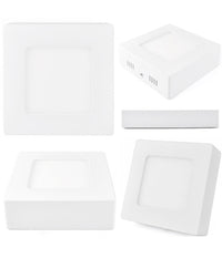 Pannello Plafoniera Faretto Faro Tondo A Led 6-12-18-24 Watt Freddo Caldo  -bianco Caldo-6 Watt -quadrato    -