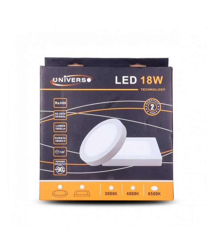 Pannello Plafoniera Led 18 W Quadrato Luce Bianco Caldo Freddo Naturale P2         