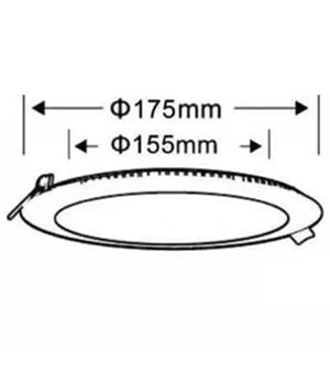 Pannello Smd Led Rotondo Incasso 12 W Con Driver Cct 6500k 3000k 4000k P155a-t3c         