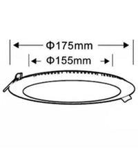 Pannello Smd Led Rotondo Incasso 12 W Con Driver Cct 6500k 3000k 4000k P155a-t3c         