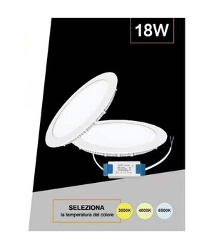 Pannello Smd Led Tondo Da Incasso 18w Con Driver Cct 3000k 4000k 6500k P205a-t3c         
