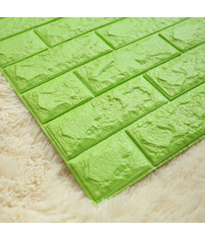 Pannello Spugna 3d Mattoni Verde Adesivo Pareti Sfondo Casa Muri 30x60cm         