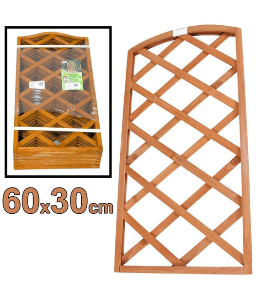 Pannello Traliccio Recinzione In Legno Scuro 60 X 30 Cm Rampicanti Giardino         