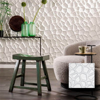 Pannello in fibra naturale a parete 3D, rivestimento di lusso 3D 50X50cm BIANCO verniciabile GRIGLIA