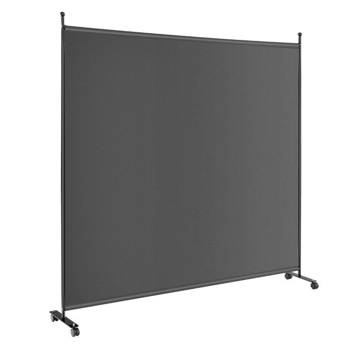 Pannello divisorio singolo con ruote bloccabili-Paravento da interno portatile da soggiorno 184x184cm Grigio
