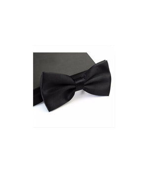 Trade Shop - Papillon Cravattino Bambino Seta Raso Bimbo Farfalla Per Cerimonie Vari Colori - Nero       