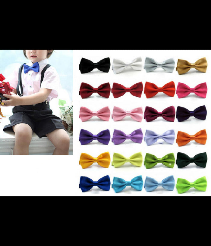 Papillon Cravattino Bambino Seta Raso Bimbo Farfalla Per Cerimonie Vari Colori         