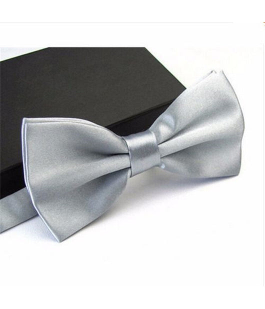 Papillon Cravattino Bambino Seta Raso Bimbo Farfalla Per Cerimonie Vari Colori  Grigio Argento       