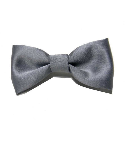 Papillon Cravattino Bambino Seta Raso Bimbo Farfalla Per Cerimonie Vari Colori  Grigio Scuro       