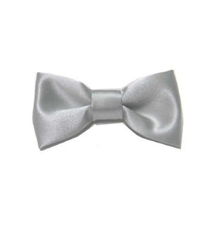 Papillon Cravattino Bambino Seta Raso Bimbo Farfalla Per Cerimonie Vari Colori  Grigio Argento       