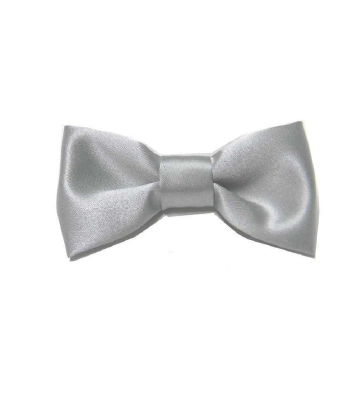 Papillon Cravattino Bambino Seta Raso Bimbo Farfalla Per Cerimonie Vari Colori  Grigio Argento       