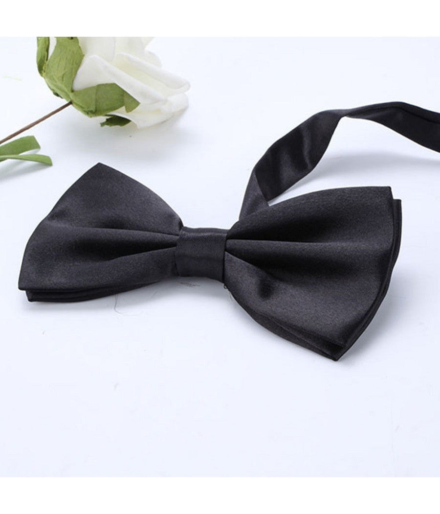 Trade Shop - Papillon Cravattino Bambino Seta Raso Bimbo Farfalla Per Cerimonie Vari Colori - Nero       