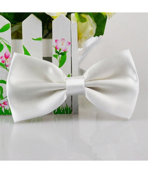 Papillon Cravattino Bambino Seta Raso Bimbo Farfalla Per Cerimonie Vari Colori  Bianco       