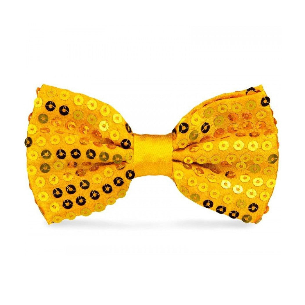 Trade Shop - Papillon Paillettes Giallo Teatro Paillette Raso Cravattino Farfallino Cravatta -
