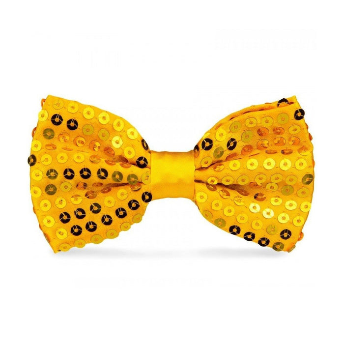 Trade Shop - Papillon Paillettes Giallo Teatro Paillette Raso Cravattino Farfallino Cravatta -