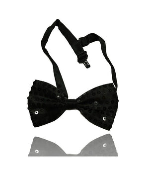 Papillon Paillettes Nero Teatro Paillette Raso Cravattino Farfallino Cravatta         