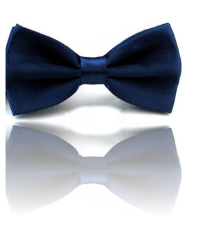 Papillon Seta Blu Scuro Cravattino Farfallino Cravatta Frack Uomo Donna         