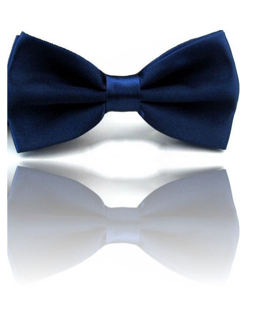 Papillon Seta Blu Scuro Cravattino Farfallino Cravatta Frack Uomo Donna         