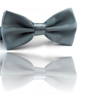 Papillon Seta Grigio Perla Cravattino Farfallino Cravatta Frack Uomo Donna         