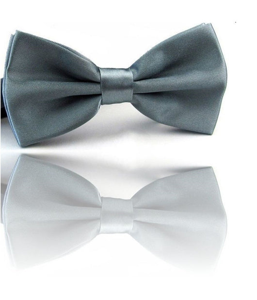 Papillon Seta Grigio Perla Cravattino Farfallino Cravatta Frack Uomo Donna         