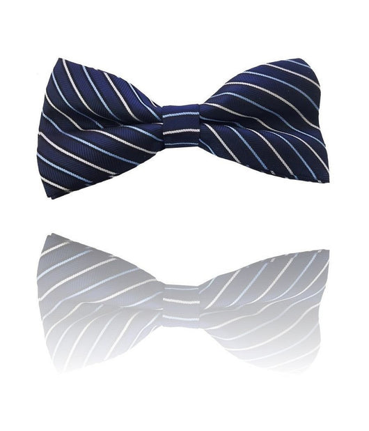 Papillon Strisce Blu Beige Cravattino Farfallino Cravatta Frack Papion         