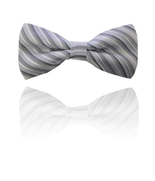 Trade Shop - Papillon Strisce Grigio Chiaro Righe Cravattino Farfallino Cravatta Frack Papion -