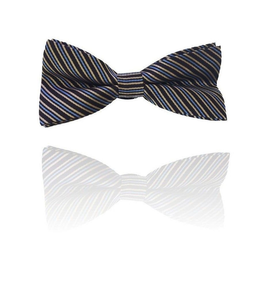 Papillon Strisce Marrone Righe Cravattino Farfallino Cravatta Frack Papion         