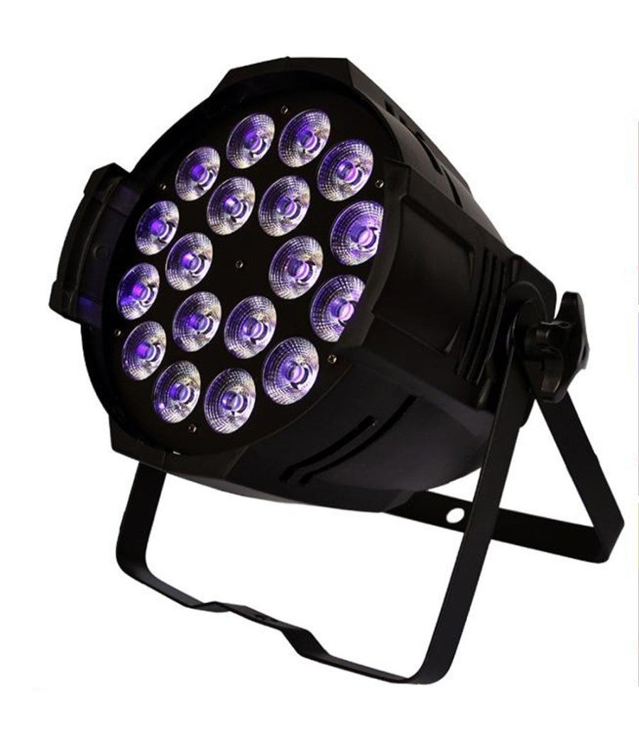 Par Led Rgbwa Ip65 Dmx 18x18watt Uv 6 In 1 Luce Wood Party Fluo Powercon In Out         