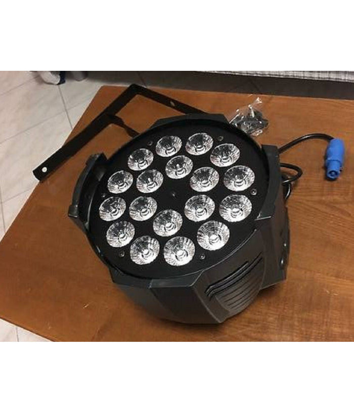 Par Led Rgbwa Ip65 Dmx 18x18watt Uv 6 In 1 Luce Wood Party Fluo Powercon In Out         