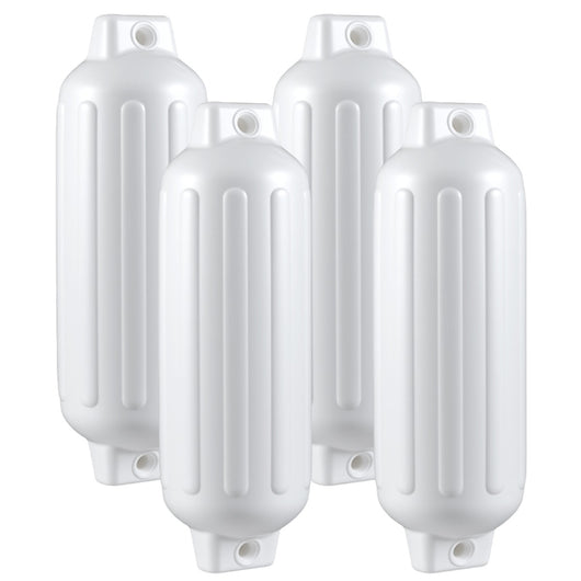 Parabordi barca gonfiabile per l¡¯attracco di 4 pezzi, Set di parabordi barca a due anelli per barca pontone 68,5x21,5cm Bianco-Sport acquatici