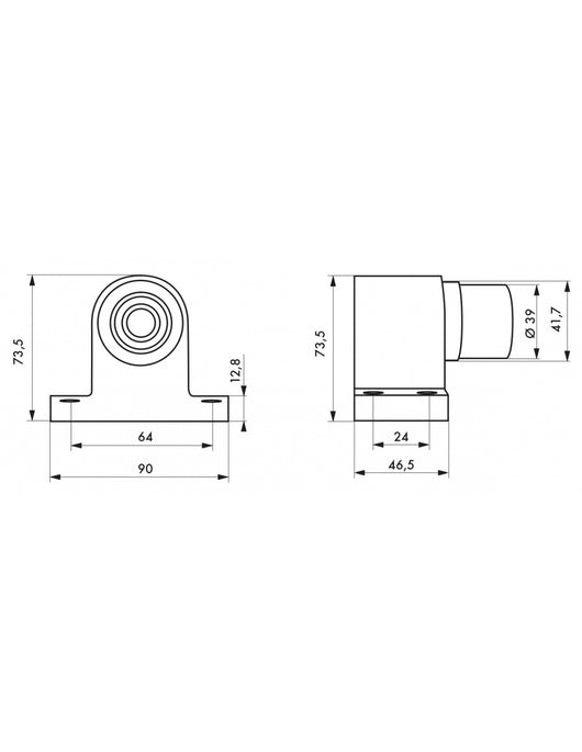 Fermaporta, fissaggio a pavimento con viti, acciaio inossidabile, Ø35x40mm, satinato - THIRARD