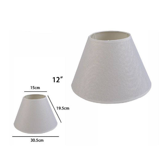 Trade Shop - Paralume Conico Cilindro Classico Ricambio Per Lampada E Applique In Tessuto Tnt - Bianco   -12"   -