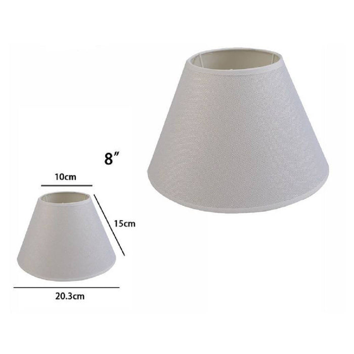Trade Shop - Paralume Conico Cilindro Classico Ricambio Per Lampada E Applique In Tessuto Tnt - Bianco   -8"   -