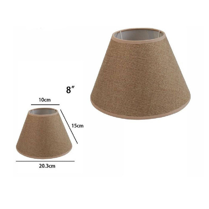 Trade Shop - Paralume Conico Cilindro Classico Ricambio Per Lampada E Applique In Tessuto Tnt - Marrone   -8"   -
