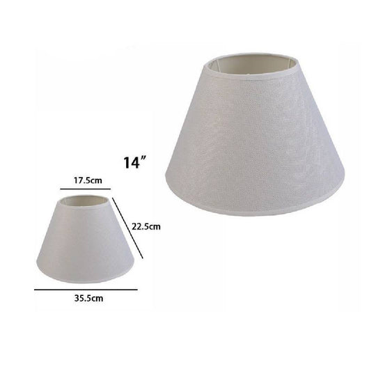 Trade Shop - Paralume Conico Cilindro Classico Ricambio Per Lampada E Applique In Tessuto Tnt - Bianco   -14"   -