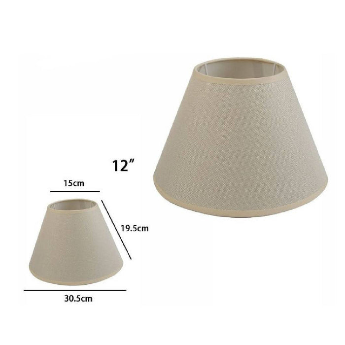 Trade Shop - Paralume Conico Cilindro Classico Ricambio Per Lampada E Applique In Tessuto Tnt - Beige   -12"   -