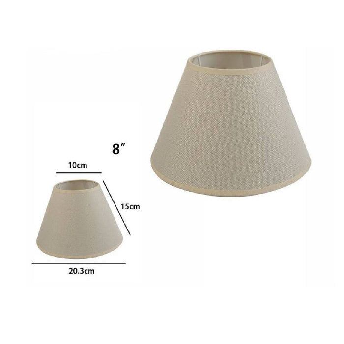 Trade Shop - Paralume Conico Cilindro Classico Ricambio Per Lampada E Applique In Tessuto Tnt - Beige   -8"   -