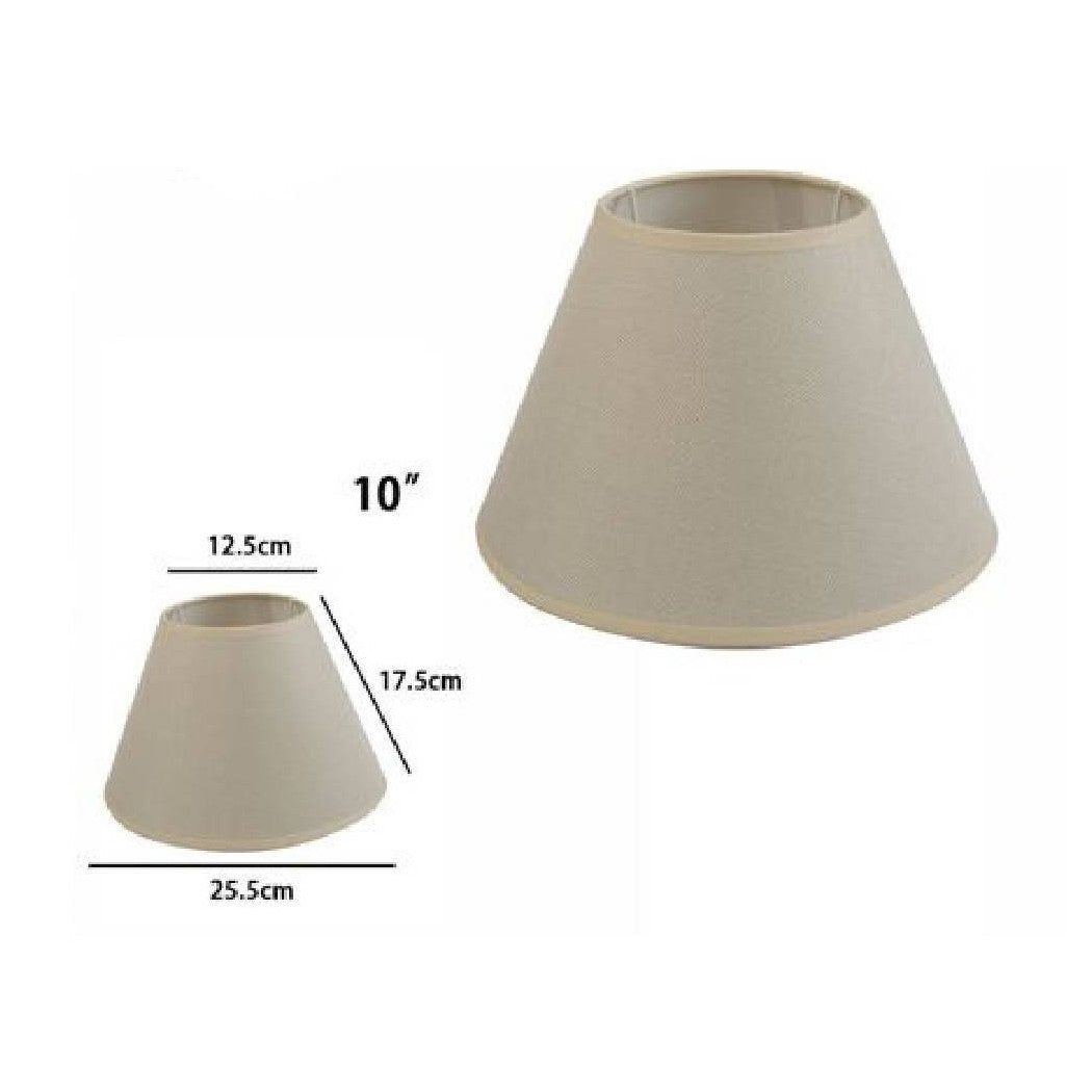 Trade Shop - Paralume Conico Cilindro Classico Ricambio Per Lampada E Applique In Tessuto Tnt - Beige   -10"   -
