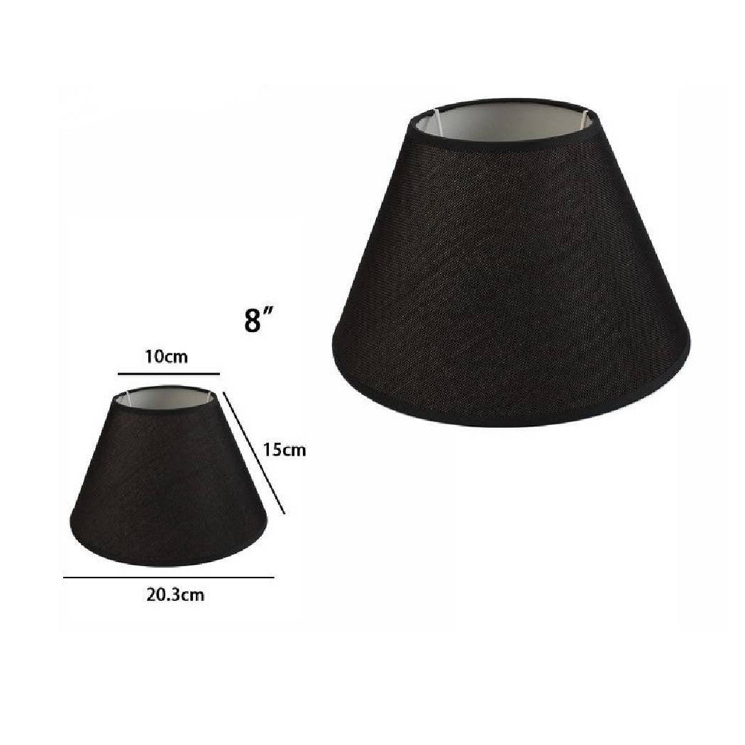 Trade Shop - Paralume Conico Cilindro Classico Ricambio Per Lampada E Applique In Tessuto Tnt - Nero   -8"   -