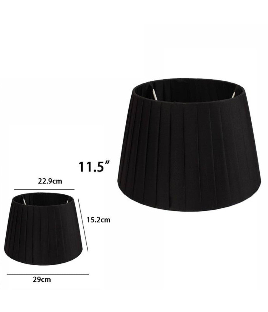 Paralume Conico Cilindro Moderno Ricambio Per Lampada E Applique In Tessuto Tnt  Nero   -11,5"   -